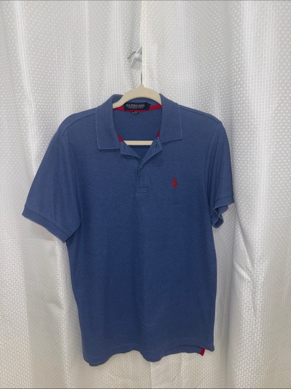 U.S. Polo Assn. Men's Navy Blue Polo with Red Logo